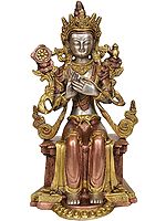 11" (Tibetan Buddhist Deity) Maitreya - The Future Buddha In Brass | Handmade | Made In India