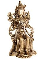 11" (Tibetan Buddhist Deity) Maitreya - The Future Buddha In Brass | Handmade | Made In India
