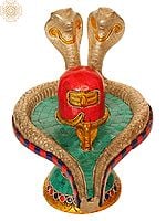 7" Shiva Linga Brass Statue | Handmade Brass Figurine | Made in India