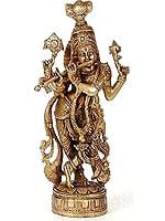 11" Krishna In Brass | Handmade | Made In India