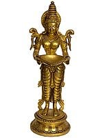 11" Deepalakshmi in Brass | Handmade | Made in India