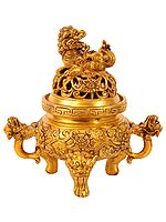 7" Dragon Incense Burner in Brass | Handmade | Made in India