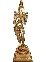 51" Large Size Namaste Lady In Brass | Handmade | Made In India