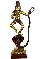 40" Krishna Subduing Kaliya In Brass | Handmade | Made In India