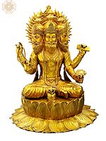 36" Bhagawan Brahma - Large Size In Brass | Handmade | Made In India