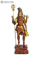 90" Bhagawan Shiva Treads The Himalayas | Handmade Brass Statue