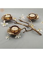 Elegant Brass Designer Leaf Candle Holder | Handmade | Home Decor | Decorative Object / Accents | Brass | Made In India
