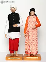 16" Man and Woman from Meghalaya | Traditional Handmade Dolls