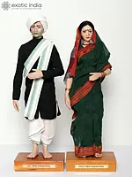 16" Married Couple from Maharashtra | Traditional Handmade Dolls