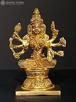 5" Veera/Dhairya Lakshmi - Goddess Who Bestows Valour During Battles | Brass Statue