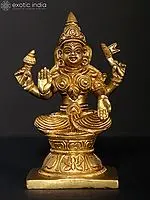5" Goddess Adi Lakshmi - A Form of Ashta Lakshmi | Brass Statue
