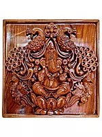 Wooden Ganpati Wall Hanging Panel