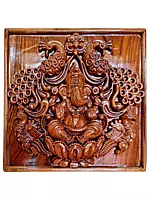 Wooden Ganpati Wall Hanging Panel