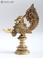6" Brass Peacock Diya
