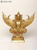 14" Garuda Brass Statue - Vahana of Lord Vishnu