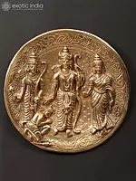 7" Round Shape Wall Hanging Ram Darbar in Brass