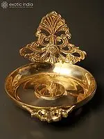 5" Designer Diya (Lamp) in Brass