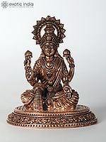 4" Small Fine Quality Goddess Dhana Lakshmi Brass Statue