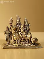 4" Brass Superfine Idol of Shiva Family