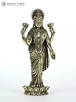 Superfine Devi Lakshmi Brass Statue Standing on Lotus