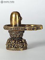 2" Small Brass Superfine Floral Shiva Linga Idol