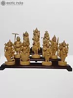 23" White Cedar Wood Idol of Dashavatar of Lord Vishnu