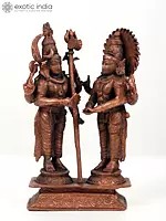 7" Lord Shiva Giving Sudarshana Chakra to Lord Vishnu | Copper Statue