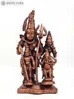 4" Small Lord Shiva Family | Copper Statue