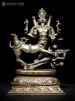 13" Lord Shiva as Sharabha Subduing Narasimha | Bronze Statue