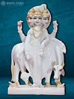 12" Dattatreya With Cow And Four Dogs | Symbolism For The Four Vedas