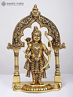 15" Standing Lord Rama Brass Statue Inside Temple