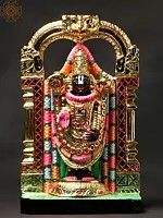Lord Venkateshvara Black Marble Sculpture | Tirupati Balaji Black Stone Statue