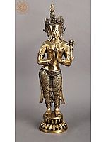 30" Large Size Namaste Tara Tibetan Buddhist Deity | Brass Statue | Handmade | Made In India