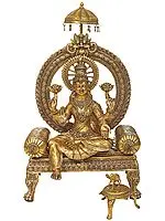 47" Large Goddess Lakshmi Brass Statue | Handcrafted Home Temple Idol