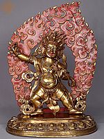 16" Tibetan Buddhist Deity - Vajrapani From Nepal