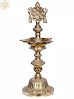 25" Brass Ritual Sudarshan Chakra Lamp