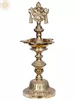 25" Brass Ritual Sudarshan Chakra Lamp