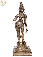 12" Bronze Goddess Standing Parvati Swaroop (Sivagami) | Handmade | Madhuchista Vidhana (Lost-Wax) | Panchaloha Bronze from Swamimalai