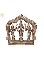 7" Lord Vishnu with Sridevi & Bhudevi | Madhuchista Vidhana (Lost-Wax) | Panchaloha Bronze from Swamimalai