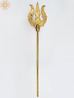 96" Super Large Lord Shiva Trishul On Flower Nakashi