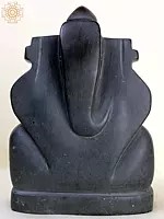8" Lord Ganesha Black Stone Statue