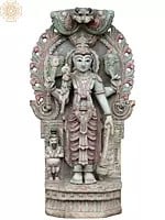 30" Large Lord Vishnu Rudra Avatar Wooden Statue