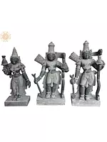 32'' Large Rama Lakshmana and Sita (Set of 3) | Granite Stone Statue