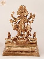 8" Lord Dattatreya Statue in Bronze