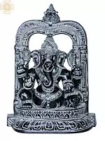 10" Lord Ganesha Black Stone Idol from Mahabalipuram