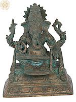 7" Yoga Ganapati Bronze Statue | Madhuchista Vidhana (Lost-Wax) | Panchaloha Bronze from Swamimalai