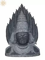 23" Goddess Mariamman (South Indian Durga) Bust Hard Granite Stone