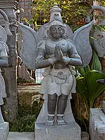 53" Large Standing Garuda in Namaskar Mudra | Shipped by Sea Overseas