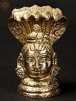 2'' Small Shiva Head With Sheshnag | Brass Statue