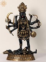 23" Standing Eight Armed Goddess Kali Brass Statue